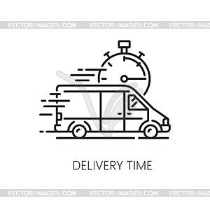 Delivery time line icon, logistics, order shipping - vector clip art