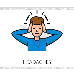 Hematology, anemia headaches color line icon - vector clipart