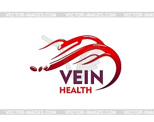 Vein artery health icon for vascular healthcare - vector clip art