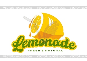 Lemonade icon, lemon for fruit juice drink or soda - vector clipart