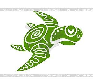 Черепаха - тотемный символ майя и ацтеков, знак черепахи - векторный клипарт