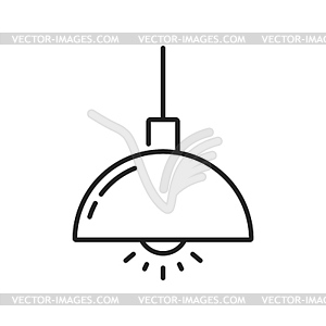 Indoor chandelier lamp, light outline icon - vector image