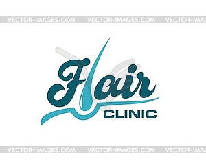 Hair clinic or dermatology icon of follicle grow - vector image