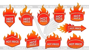 Hot price deal labels promotion offer emblems - vector image