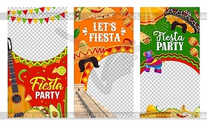 Mexican fiesta party banner templates for holidays - royalty-free vector image