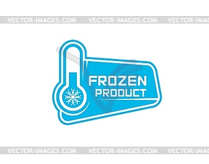 Frozen food icon of ice crystal label for product - vector image