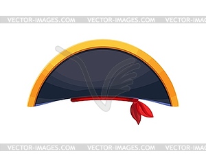 Pirate hat or corsair captain tricorn with bandana - vector image