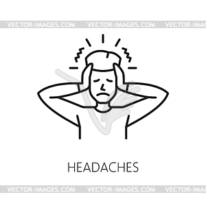 Headache anemia symptom, physical disease icon - vector EPS clipart