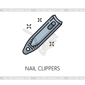 Manicure service nail clippers color line icon - vector clip art