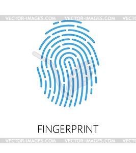 Значок отпечатка пальца для биометрической идентификации личности - стоковый векторный клипарт