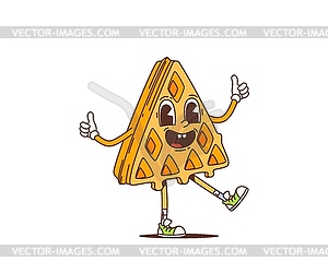 Cartoon retro belgian waffle groovy character - vector EPS clipart