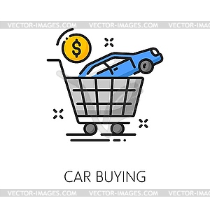 Auto dealer sale, car company thin line icon - royalty-free vector image