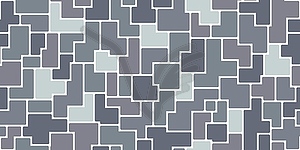 Garden grey mosaic stone tile pattern paving floor - vector clip art