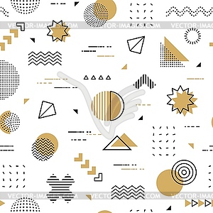 Hipster Memphis pattern, abstract geometric shapes - vector image