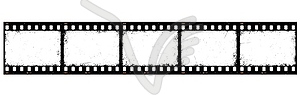 Grunge film reel strip, movie filmstrip - vector image