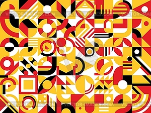 Yellow, red and black abstract geometric pattern - vector image