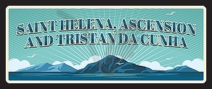 Saint Helena British territory old travel plate - vector image