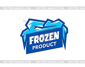 Frozen product icon with stylized ice crystals - vector image