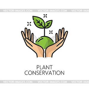 Значок сохранения растений, экологии и охраны окружающей среды - векторный эскиз