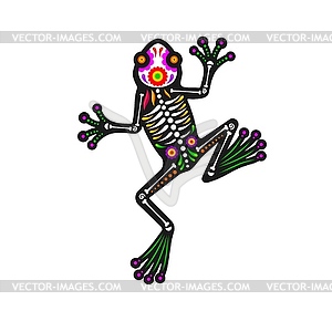 Mexican day of dead frog animal sugar skull - royalty-free vector image