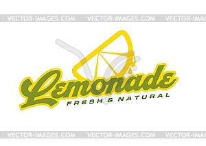 Lemonade drink icon, lemon fruit juice symbol - vector image