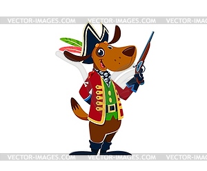 Cartoon dog pirate animal, puppy corsair character - vector image