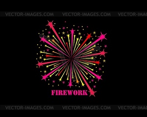 Carnival firework icon, birthday event firecracker - vector clipart