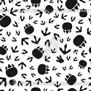 Dinosaur footprint, seamless pattern background - vector clipart