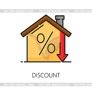 Real estate, apartment mortgage, house rent icon - vector clip art