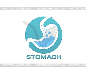 Символ здоровья желудка, здоровое пищеварение, пробиотик - векторная иллюстрация