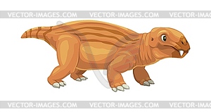 Cartoon lystrosaurus dinosaur character - vector clipart