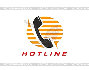 Call center icon, hotline help or customer support - vector image