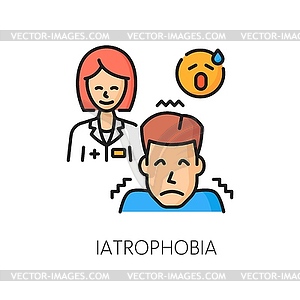 Фобия ятрофобия или боязнь медицинских процедур - изображение в векторном виде