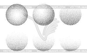 Round noise grain, abstract dotwork spheres - royalty-free vector clipart