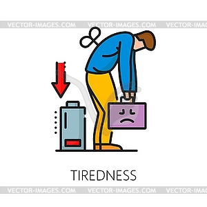 Anemia disease tiredness symptom color line icon - vector clipart