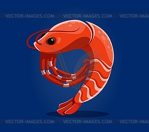 Underwater sea animal font, number 9 Nine shrimp - vector image