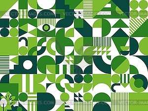 Fresh green abstract modern geometric pattern - vector clipart