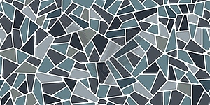 Grey blue mosaic paving floor stone tile pattern - vector image