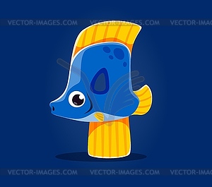 Underwater sea animal font, number 4 Four as fish - vector clipart