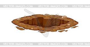 Dirty pit and burrow, hole, untouched wild terrain - vector clipart