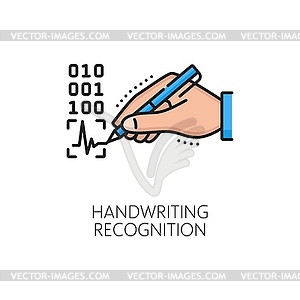 Handwriting recognition, biometric identification - vector clipart