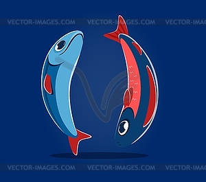 Подводный морской шрифт, кронштейны для рыб подводного типа - векторное изображение