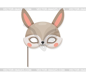 Rabbit animal carnival party mask, bunny head - vector image