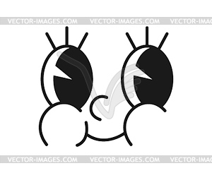 Cartoon comic groovy face, retro emoji character - vector image