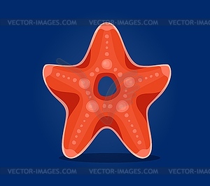 Sea animals or underwater font, letter starfish - vector EPS clipart