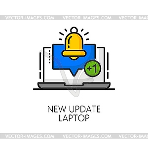 Laptop system or software update color line icon - vector image