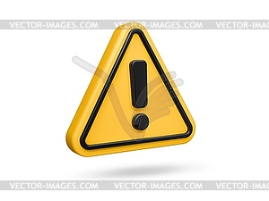 3d alert sign, attention mark, caution icon, sign - vector clipart