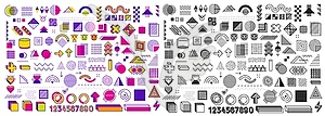 Abstract Memphis geometric abstract shapes set - vector clipart