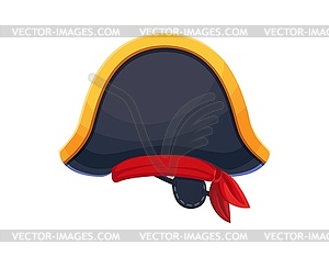 Pirate sailor captain tricorn cartoon costume hat - vector image