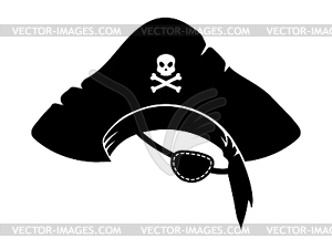 Pirate photo booth mask with hat and eye patch - vector clipart